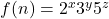 f(n) = 2^x 3^y 5^z